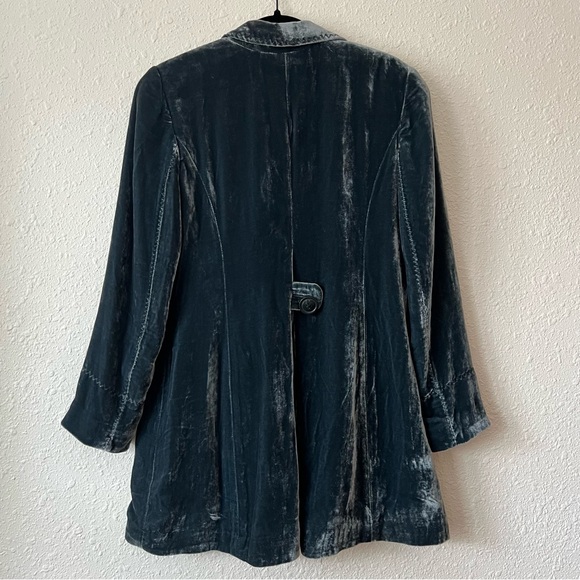 Coldwater Creek Velvet Duster Blazer Jacket Teal Blue Size 6P - Picture 4 of 7